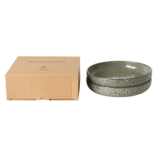 تحميل الصورة في معرض الصور ، gradient ceramics: deep plate green (set of 2)