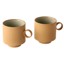 Load image into Gallery viewer, Bold & basic ceramics: coffee mug ochre (set of 2)