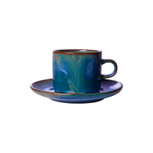 Load image into Gallery viewer, CHEF CERAMICS: CUP AND SAUCER, RUSTIC BLUE