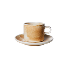 Load image into Gallery viewer, CHEF CERAMICS: CUP AND SAUCER, RUSTIC CREAM/BROWN