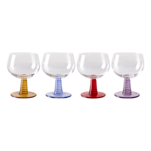 Load image into Gallery viewer, SWIRL GLASS LOW, MIXED COLOURS (SET OF 4)