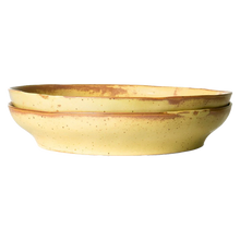 Load image into Gallery viewer, bold & basic ceramics: pasta plate yellow/brown (set of 2)