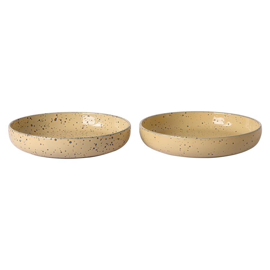 gradient ceramics: deep plate peach (set of 2)