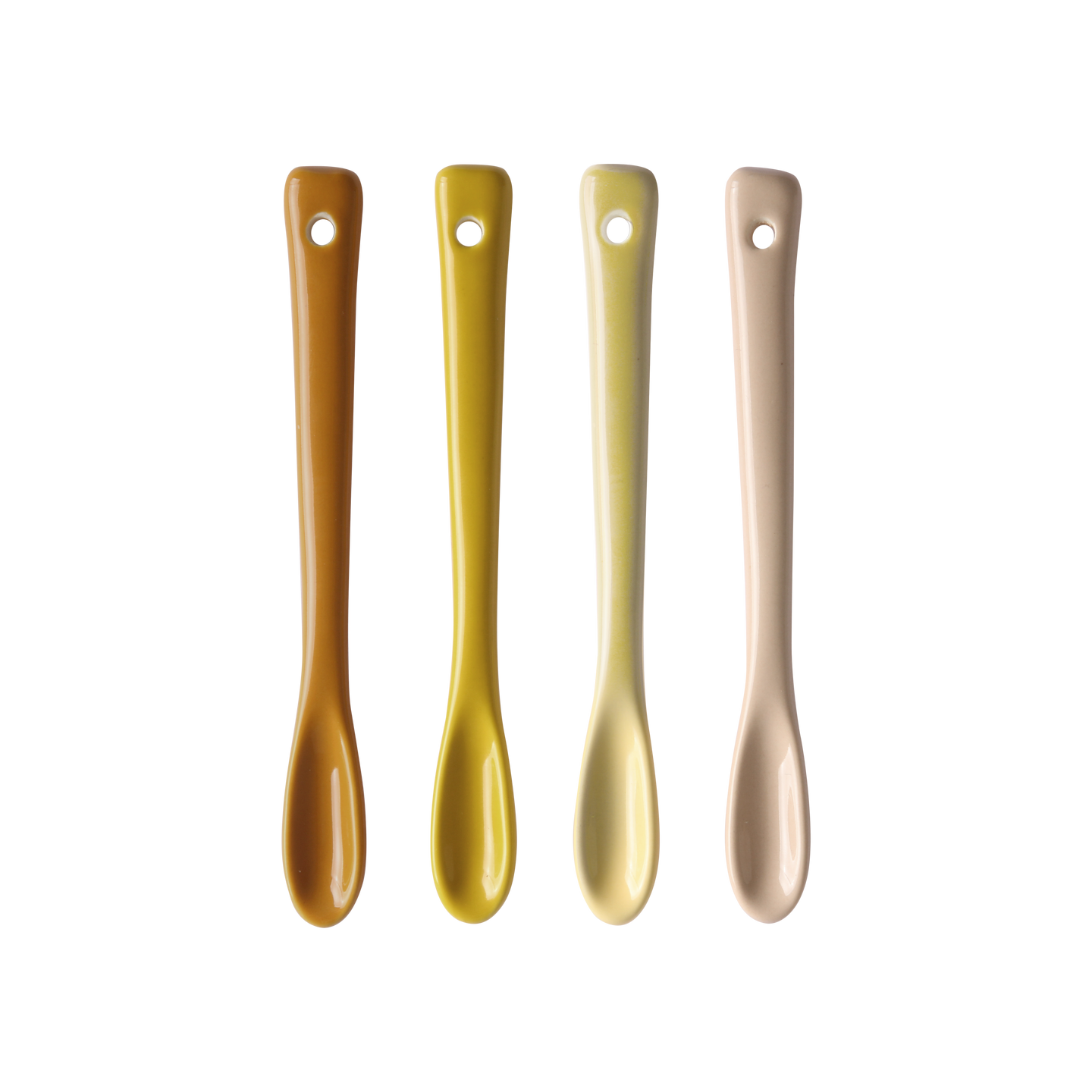 BOLD & BASIC CERAMICS: TEA SPOONS, NATURAL (SET OF 4)