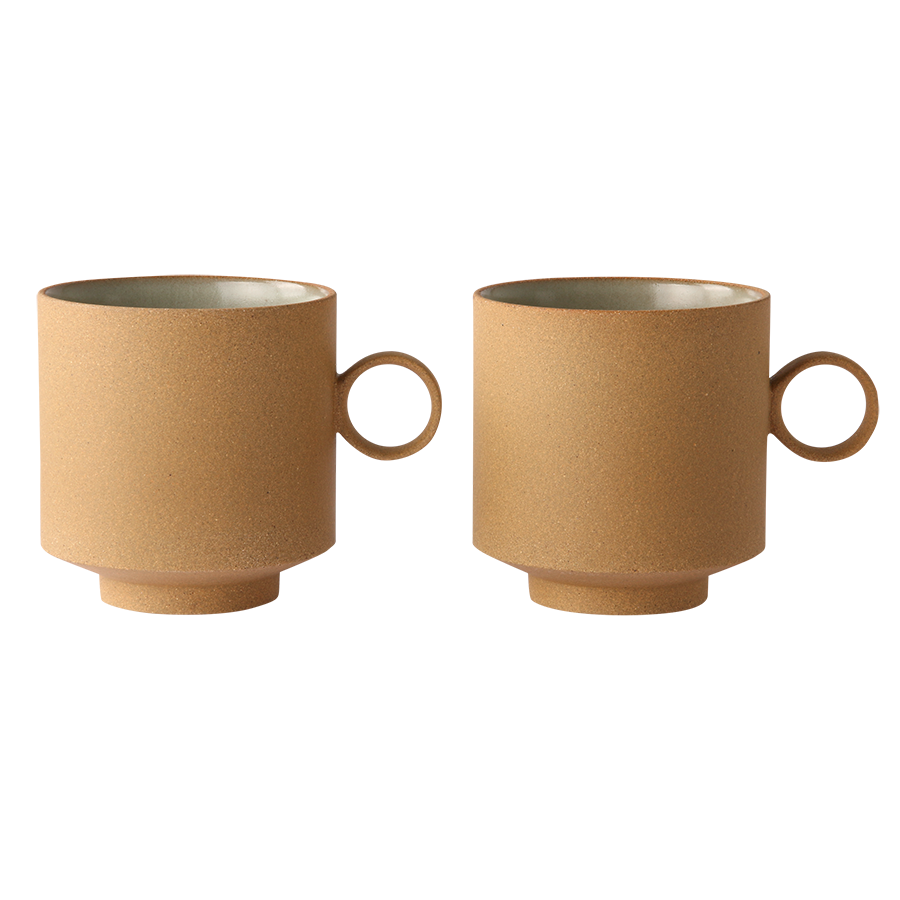 Bold & basic ceramics: coffee mug ochre (set of 2)