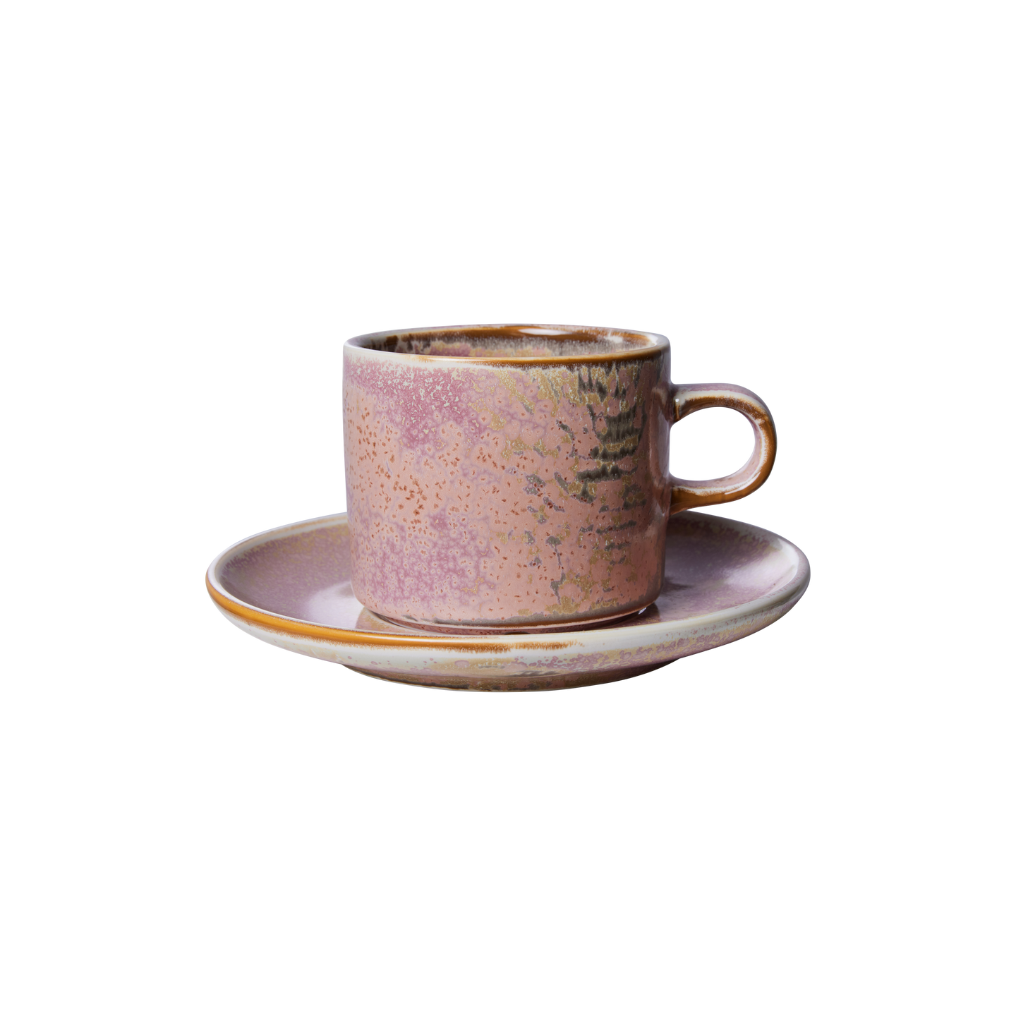 Chef ceramics: cup and saucer, rustic pink