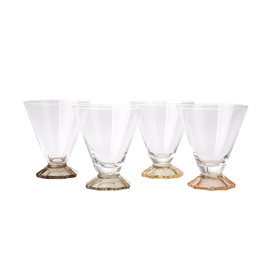 coloured cocktail glass set of 4