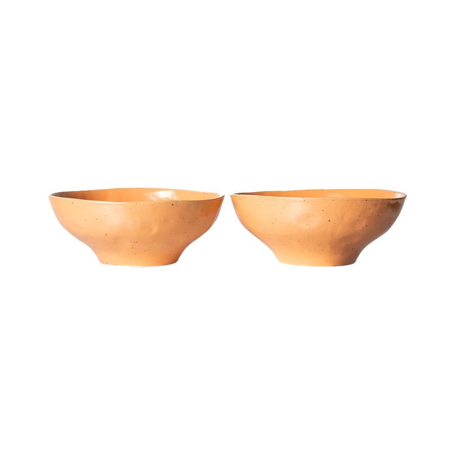 BOLD & BASIC CERAMICS: LARGE BOWL ORANGE (SET OF 2)