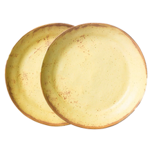 Load image into Gallery viewer, bold &amp; basic ceramics: pasta plate yellow/brown (set of 2)
