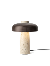 Load image into Gallery viewer, Reverse, Table Lamp, Travertine, Bronzed Brass

